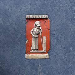 Athene, Bemalte Skulptur aus Terrakotta