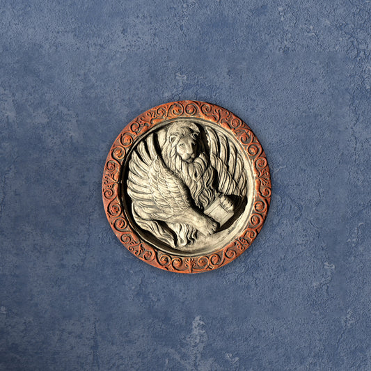 Großer Markuslöwe in Moeca (Scuola di S. Marco), Skulptur aus Terrakotta