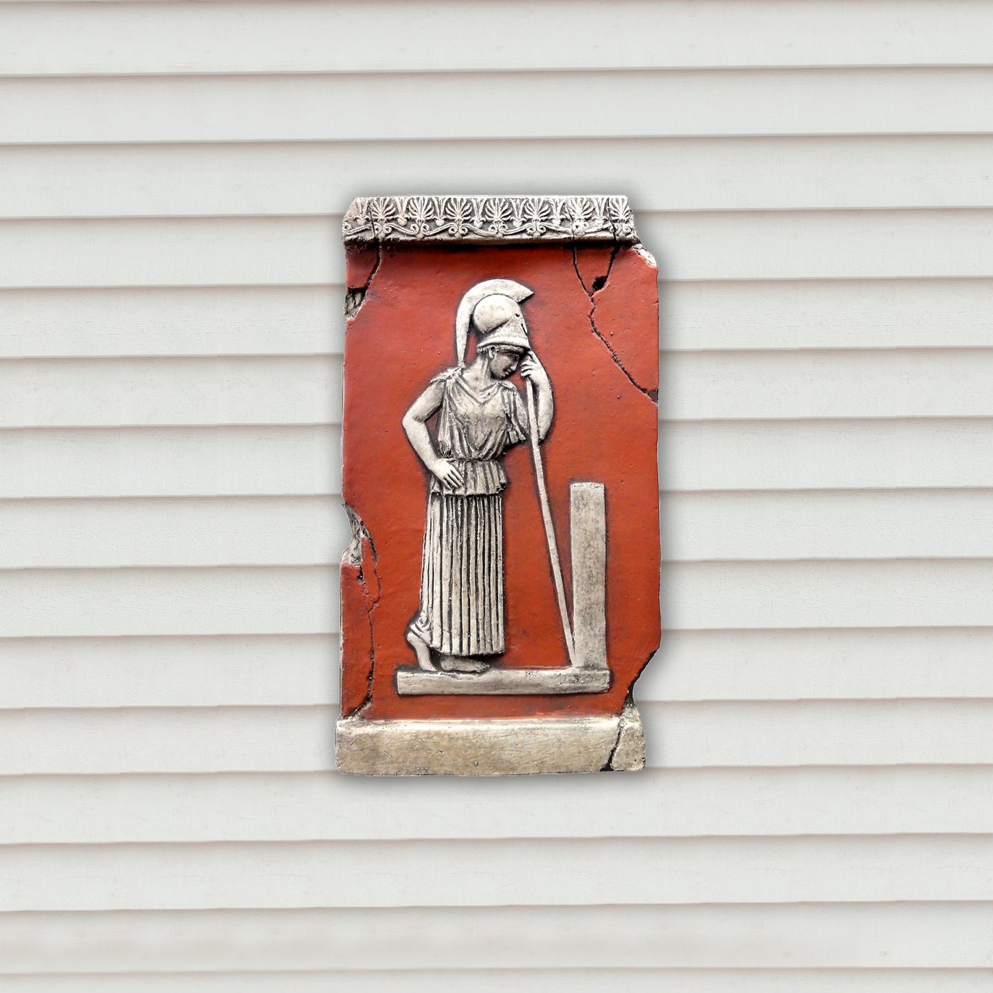 Athene, Bemalte Skulptur aus Terrakotta