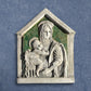 Maria Lactans - Stillende Maria, Skulptur aus bemalter Keramik