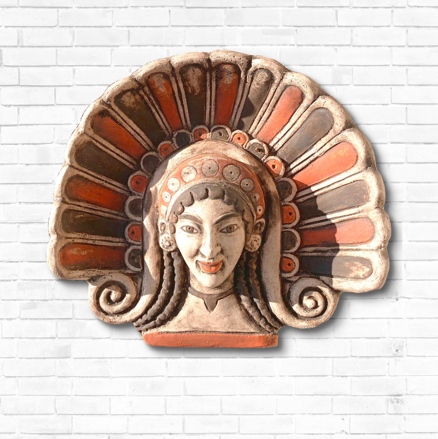 Antefix mit Mänade (bemalte Terrakotta)