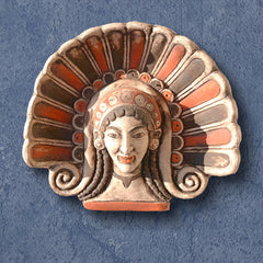Antefix mit Mänade (bemalte Terrakotta)