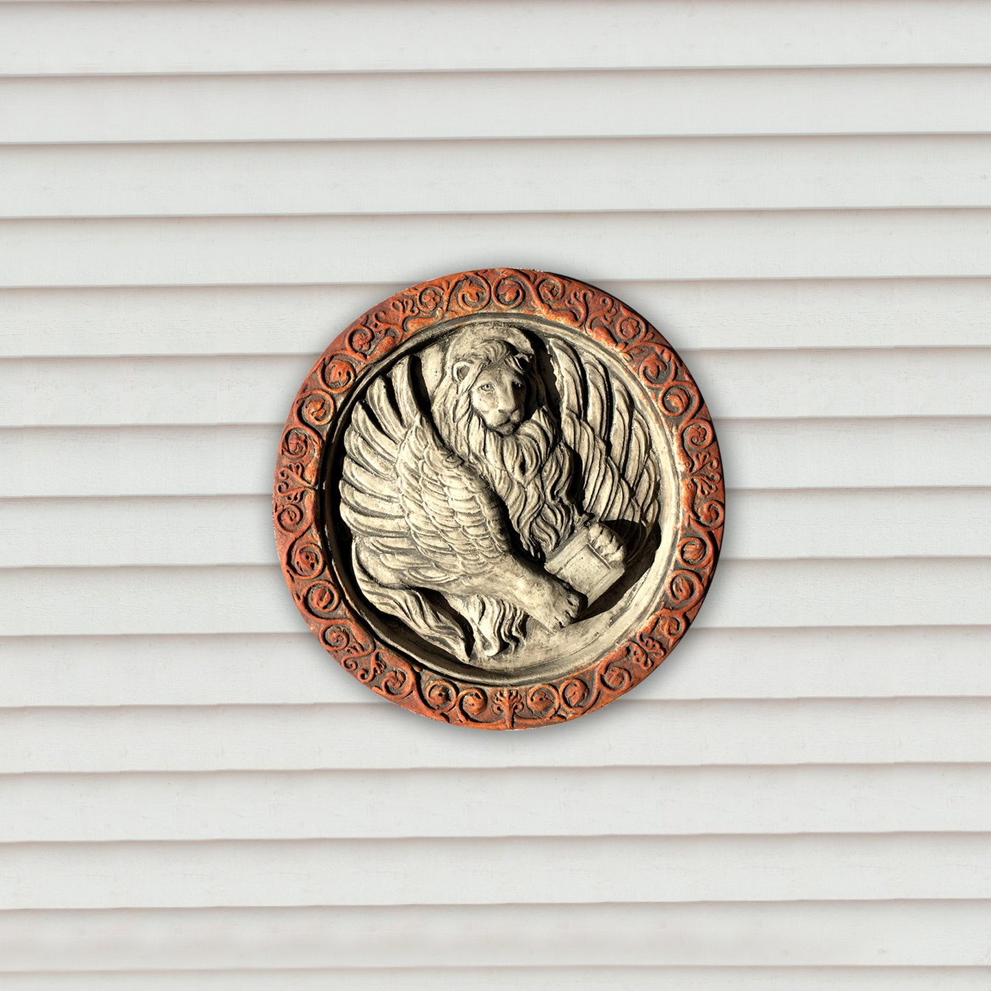 Großer Markuslöwe in Moeca (Scuola di S. Marco), Skulptur aus Terrakotta
