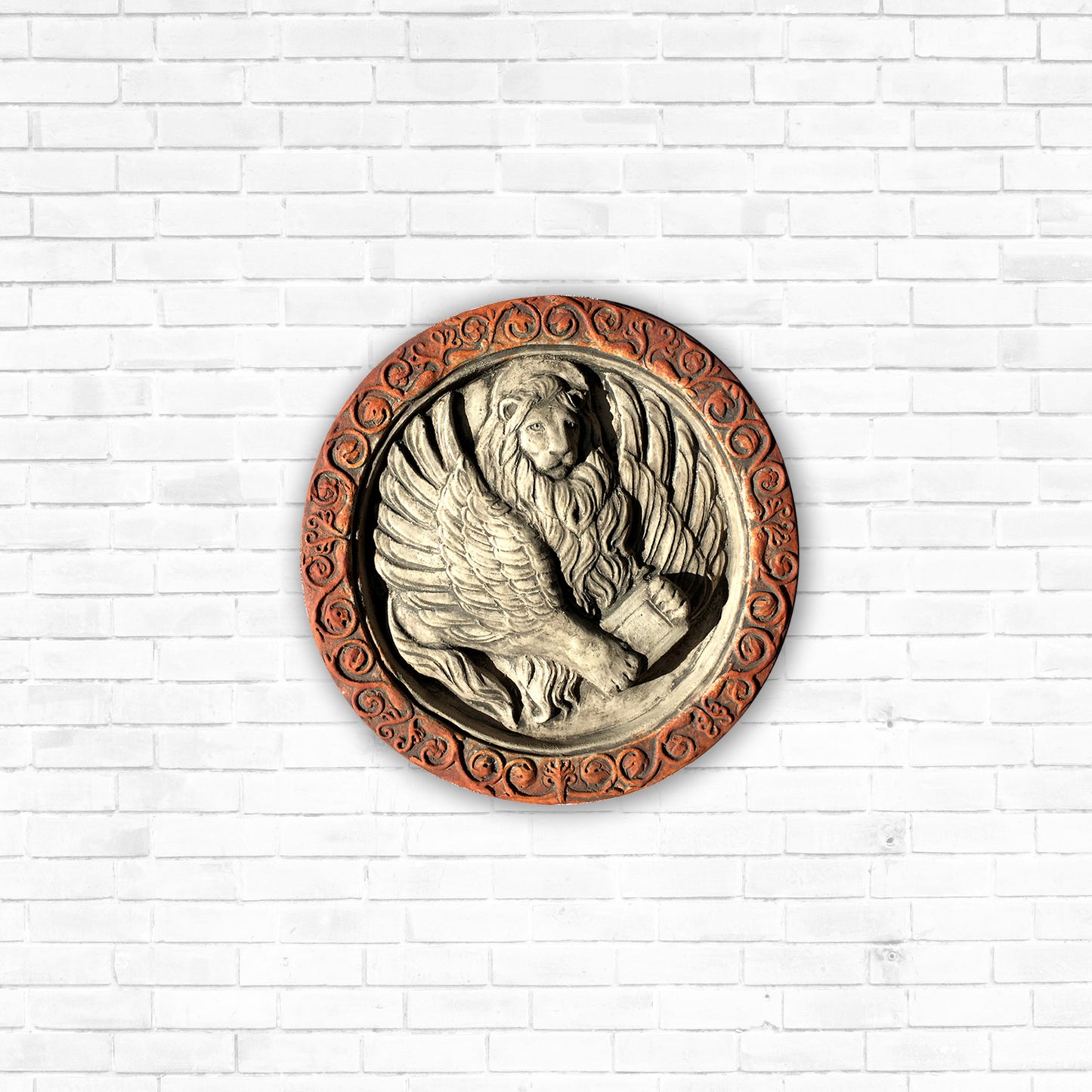 Großer Markuslöwe in Moeca (Scuola di S. Marco), Skulptur aus Terrakotta