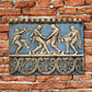 Ernte und Pressung der Trauben -Blau